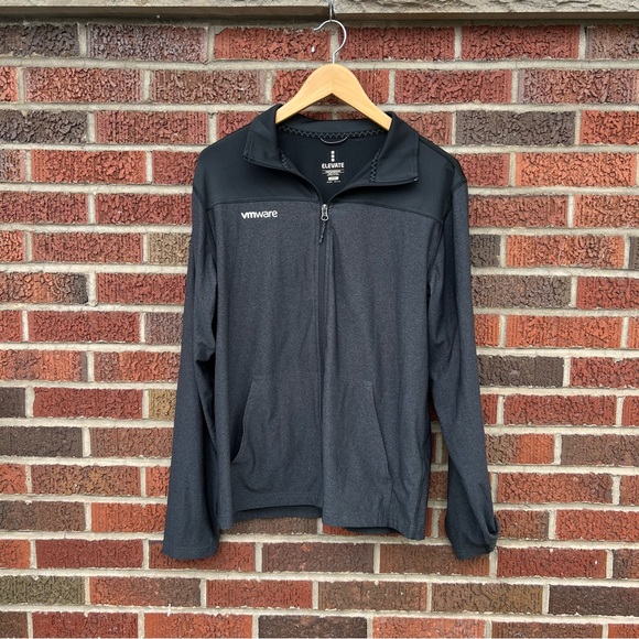 Elevate Dark Gray and Black Full Zip Athletic Jacket - Picture 1 of 5